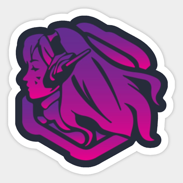 Dva Purple Artwork Overwatch Sticker by Rebus28